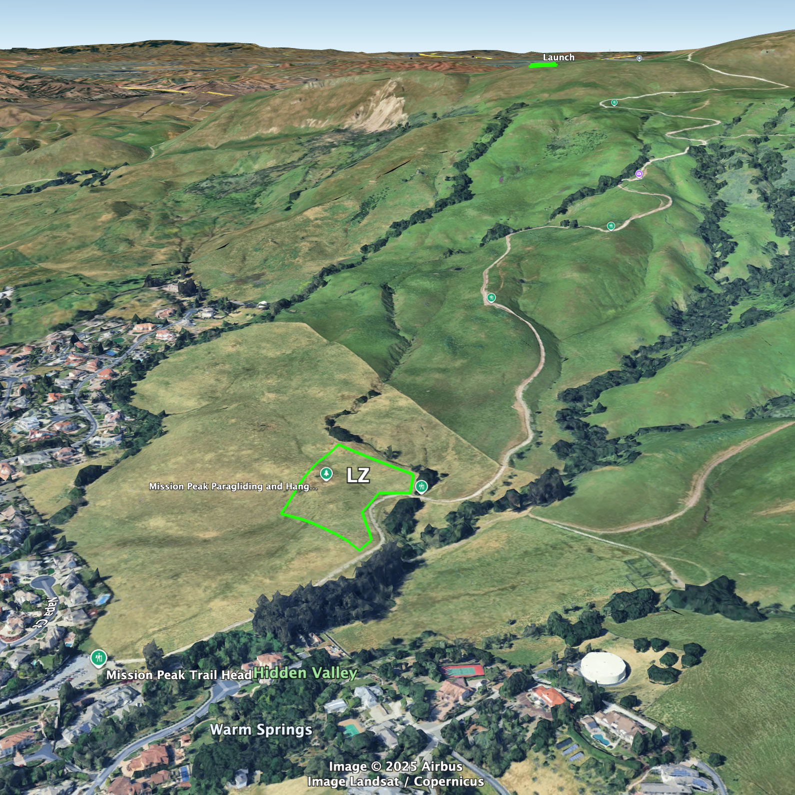 Mission Peak landing zone